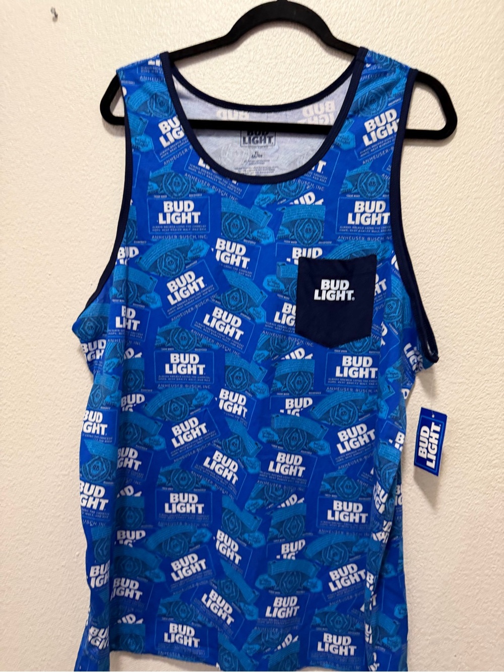 Bud Light logo tank shirt, NWT, men's XL